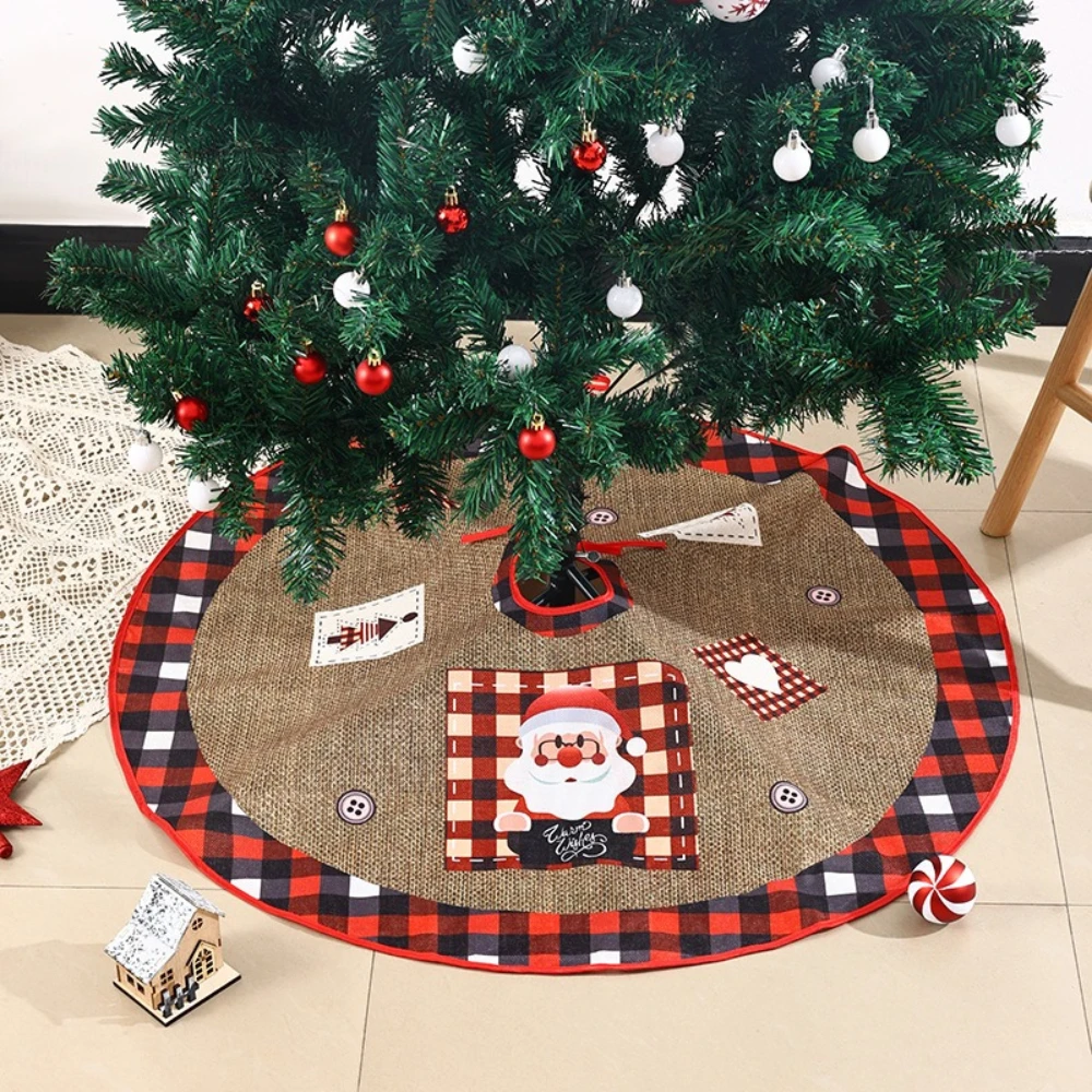 

31x25x2cm Christmas Tree Skirt Cloth Printed Santa Claus Tree Skirt Apron Christmas Tree Decoration Christmas Gifts Home Decor