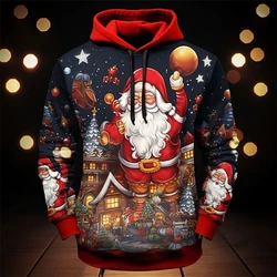 Merry Christmas Pattern 3d Print Hoodie Men Women Fashion Hoodies Neon Santa Claus Sweatshirt Boy Coat Women Sweat Red Tracksuit