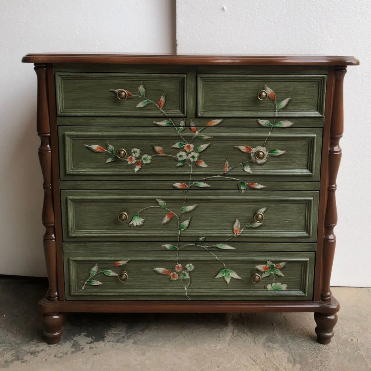 Chest stacking gold painted porch storage solid wood storage European high cabinet