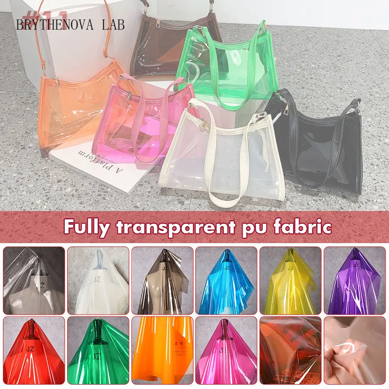 Transparent TPU Fabric Multicolour PVC Plastic Film Waterproof Crystal Stage Bag Clothes Decor Raincoat Coat Designer Fabric
