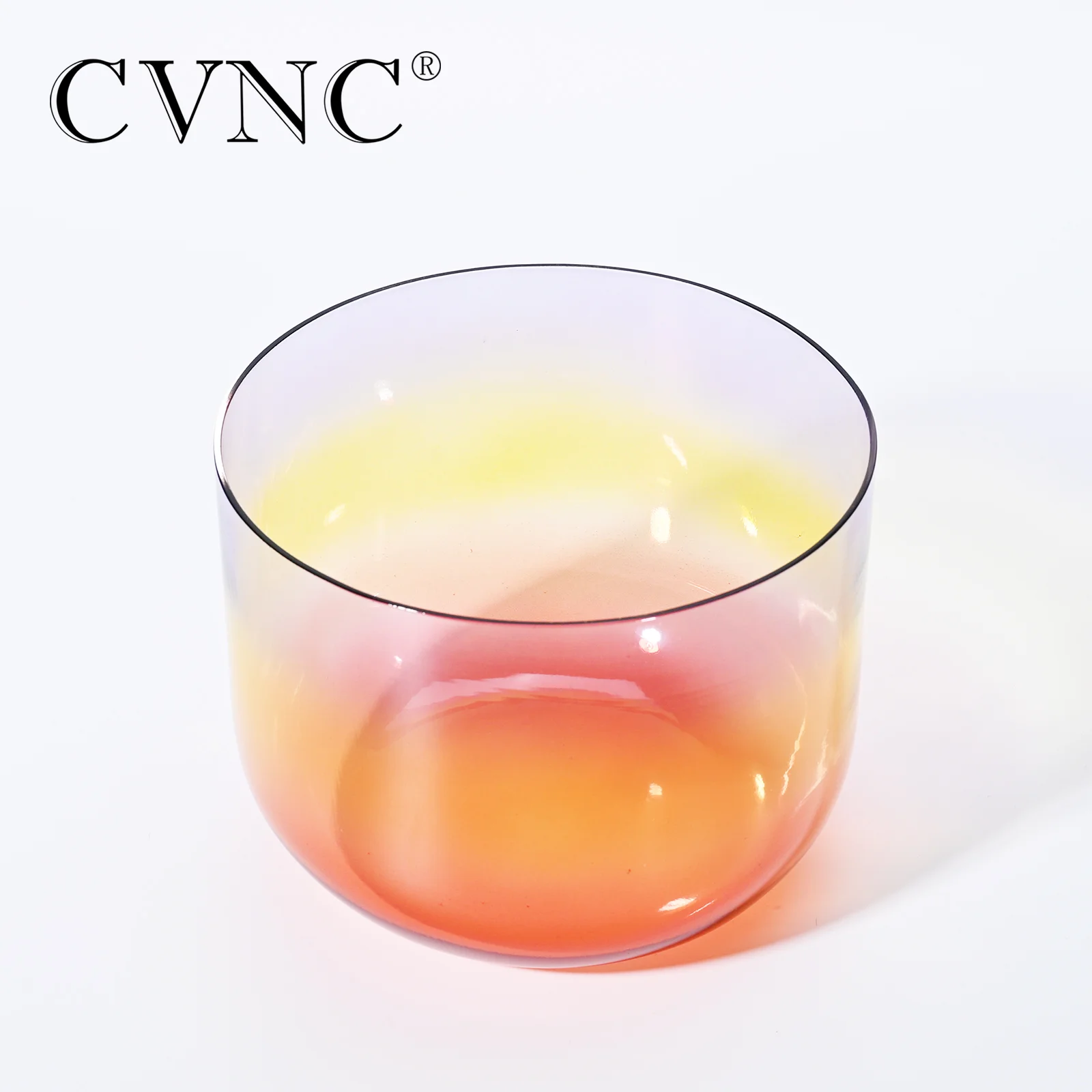 CVNC-Alchemy mangkuk menyanyi kristal, catatan pelangi bening untuk penyembuhan suara dan meditasi dengan palu, 6 atau 7 inci