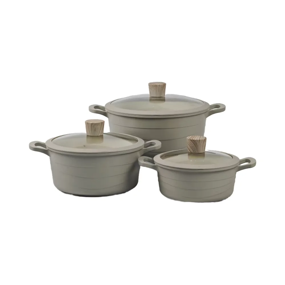 Factory Direct Hot Selling Non-Stick Cookware Set for Home or Camping Low MOQ Granite Pots Ready to Ship