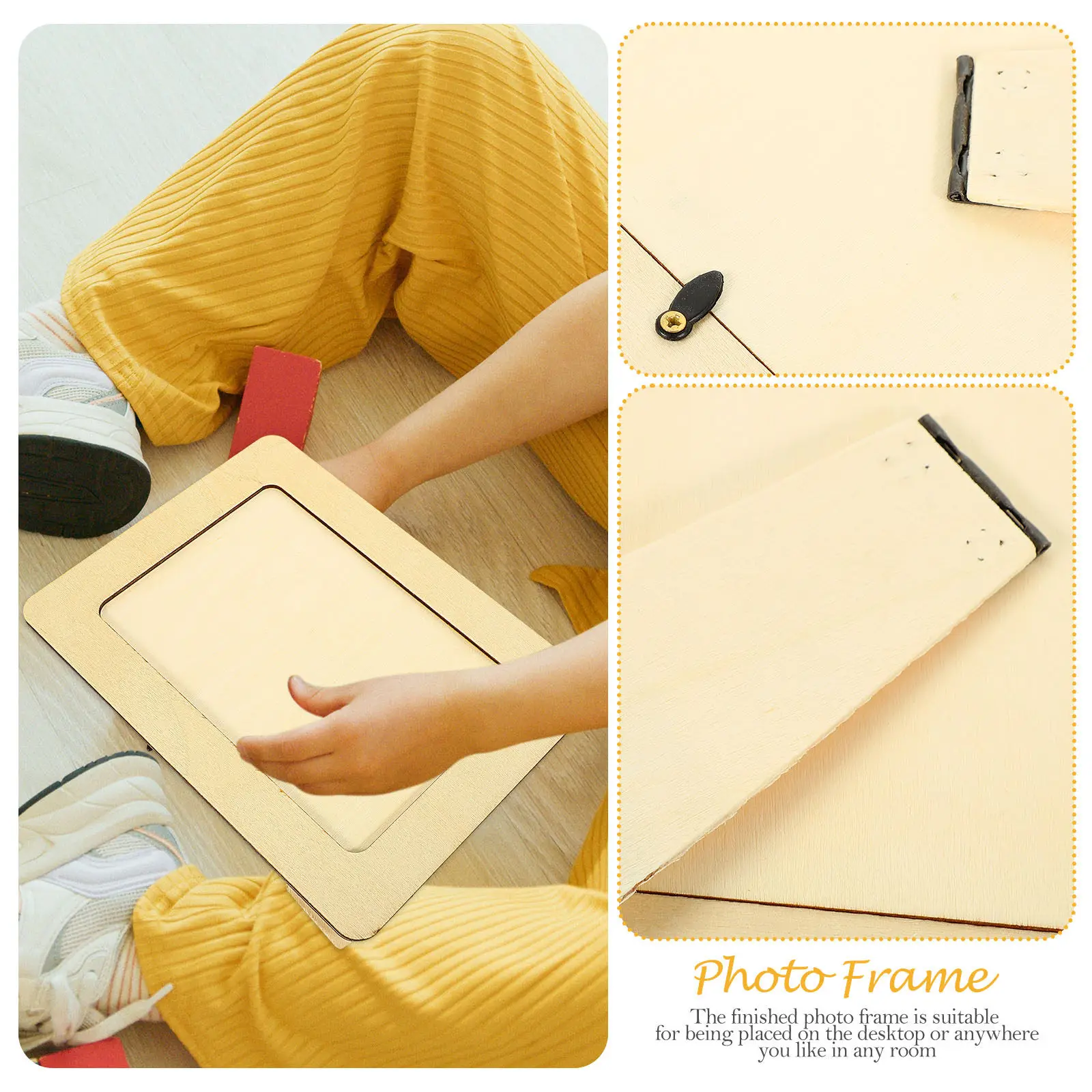 

6Pcs DIY Wooden Photo Frame Set Wood Craft for Room Decor Photo Holder Making Supplies Creative Gifting Idea
