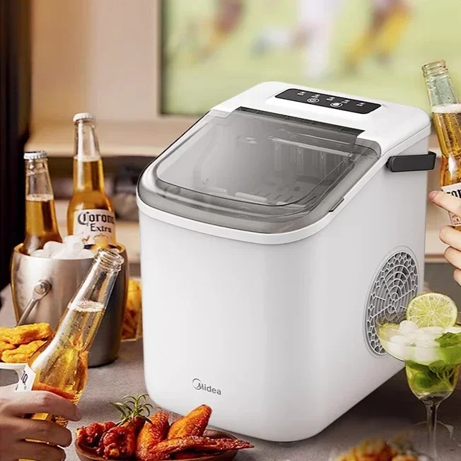 NewMidea Ice Machine Outdoor Home Dormitory Student Mini Round Low Power Automatic Ice Cube Machine Ice Maker