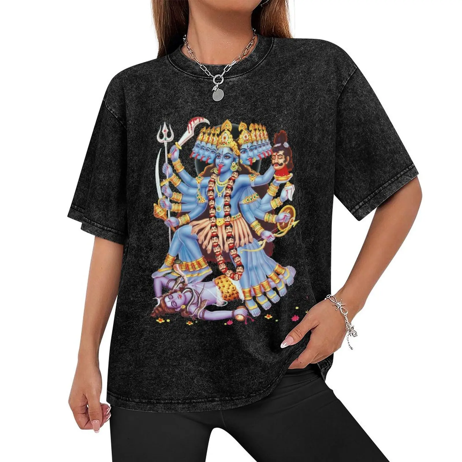 Kali, Kalika or Shyama Hindu Goddess T-Shirt Aesthetic clothing clothes cotton man t-shirts Short sleeve tee men