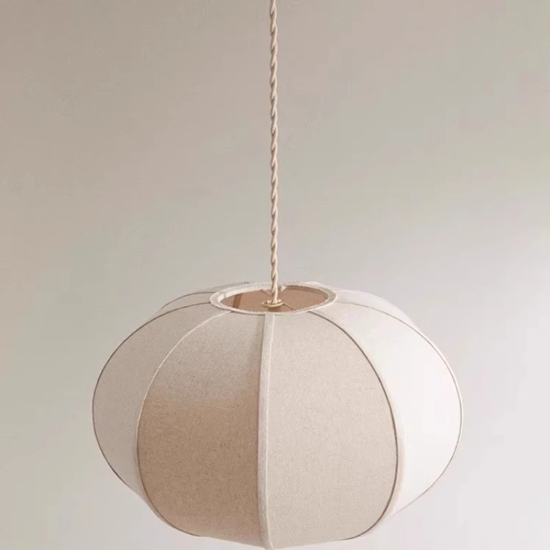 2026 Wabi Sabi Flax Pendant Lights Japanese Restaurant Hotel Chandeliers Living Room Parlor Art LED Light For Home Decor Mood Li