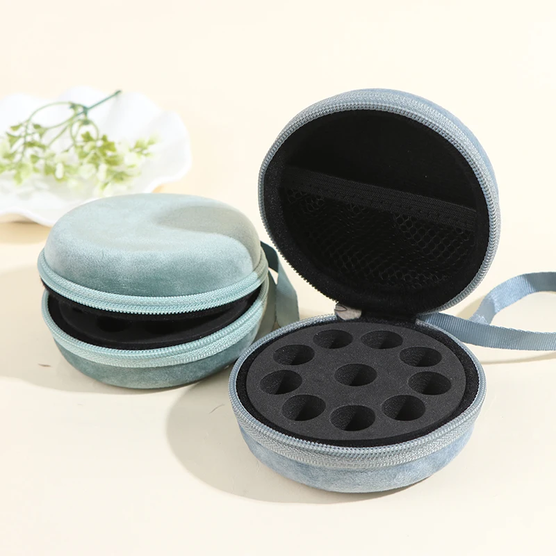 1 Pcs 10 Slots 1-2ML Velvet Essential Oil Storage Bag Travel Portable Case Organizer Hanging Storage Bag