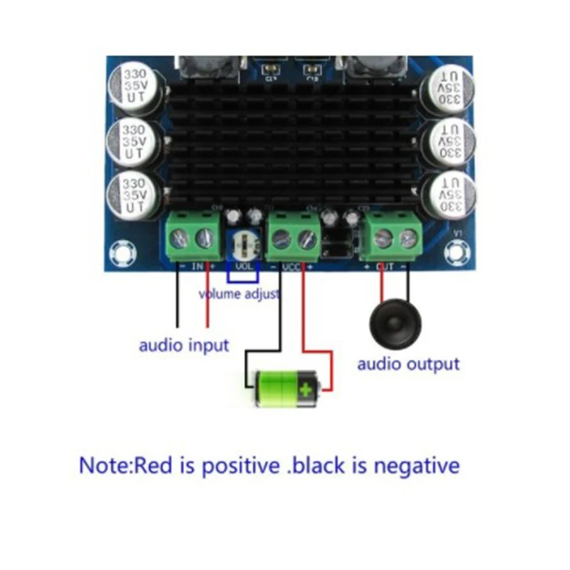 A52T XH-M542 DC 12-26V 100W TPA3116DA Mono Channel Digital Power Audio Amplifier TPA3116D2 Board