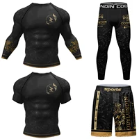 Ropa deportiva CODY Bjj jiu jitsu Rash Guard, pantalones cortos MMA, ropa de combate, traje con protección solar Uv, traje deportivo para correr