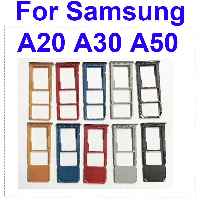 

For Samsung A20 A30 A50 A20 A205 A30 SM-A305 A50 A505 A505F A505FM A505FN Sim Card Tray Socket Card Adapters Holder Parts