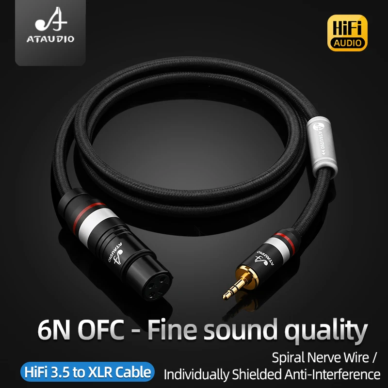 HiFi 3.5mm to XLR Cable Unbalanced 3.5 to XLR Female /Male Microphone Audio Cable for Computer Amplifier Canon Cord