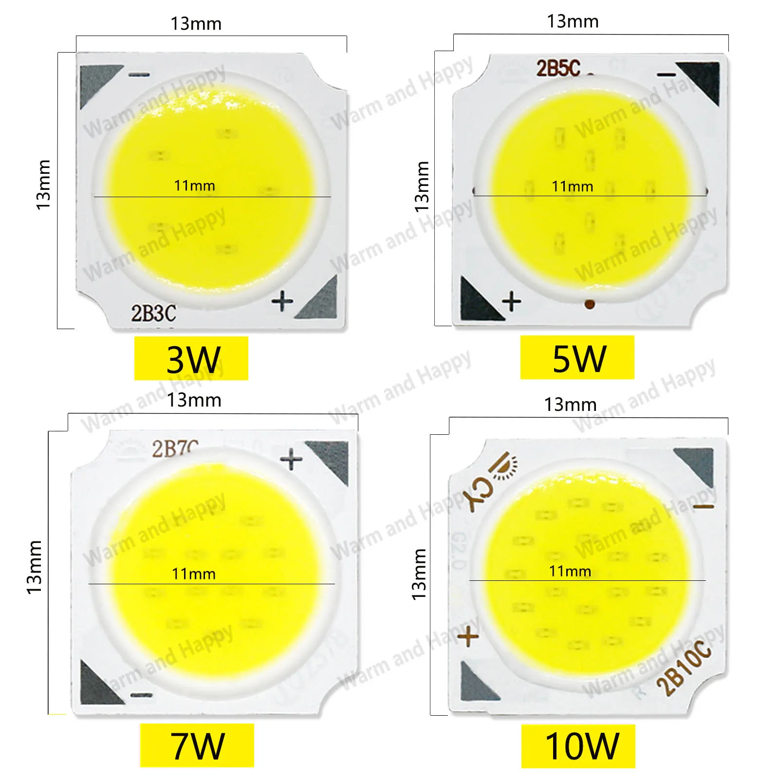 10pcs a lot 3W 5W 7W 10W LED COB Light Bulb On Board 250mA led diodes High Power LED Light Lamp SpotLight Downlight Lamps DIY