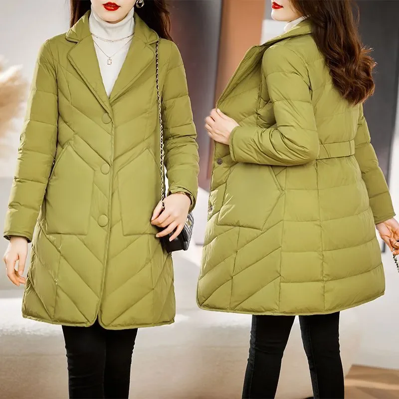 

Черная пуховая куртка на хлопковой подкладке, женское корейское осенне-зимнее хлопковое пальто, верхняя одежда, модные элегантные пуховики, женские топы, одежда