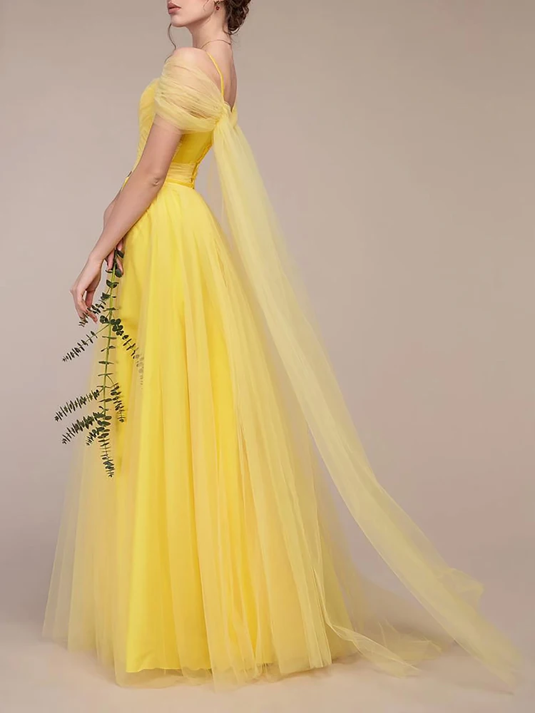 Robe de demoiselle d'honneur en tulle avec bretelles spaghetti, robe de cocktail de demoiselle d'honneur, robes d'Bélées de mariage A-ligne, Off Initiated