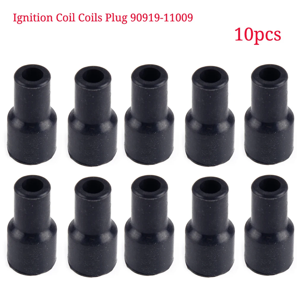 10Pcs Spark Plugs Cap Connector Ignition Coil Coils Plug Tip Cover Rubber 90919-11009 90919 11009 For Toyota Yaris VIOS CAMRY