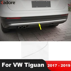 Rear Bottom Bumper Cover Trim For Volkswagen VW Tiguan 2017 2018 2019 Stainless Car Tailgate Molding Garnish Strip Accessories