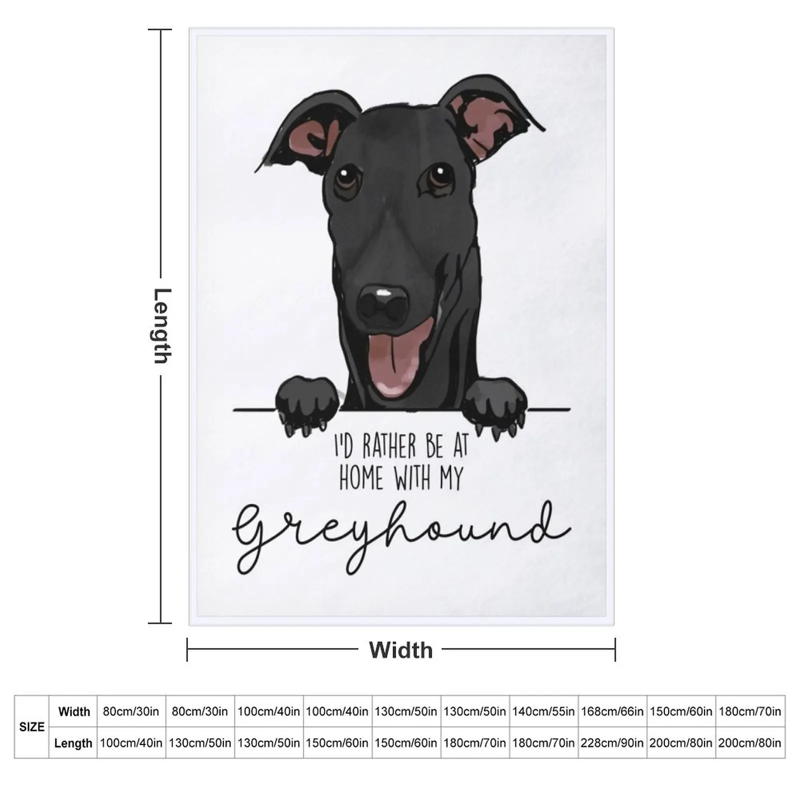 Ia??d rather be at home with my Greyhound Throw Blanket Bed linens Heavy Decoratives Blankets