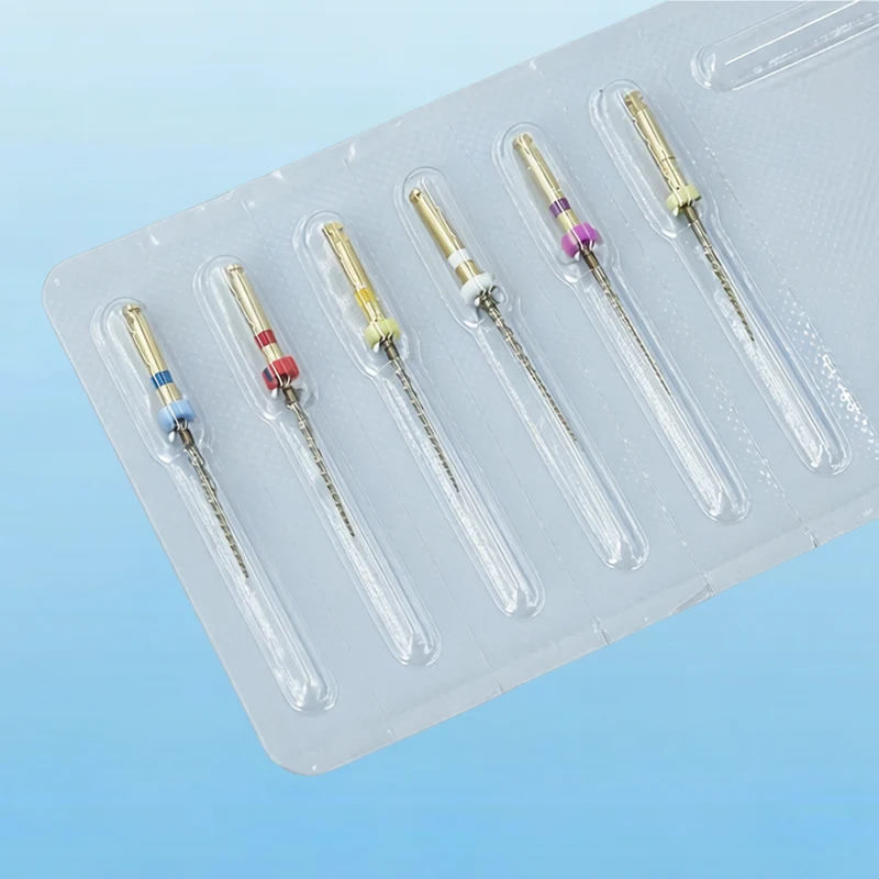 60PCS/10pack Dental Gold Rotary Files – Heat-Activated Flexible Engine Files for Root Canal | Endo Dentistry Tool