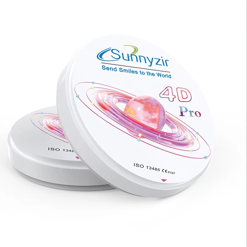 Sunnyzir-Bloc de zircone dentaire multicouche B4, matériaux de laboratoire 4D PRO, disque de zircone de conium contre-indiqué pour la capture d'écran CAD, système ouvert