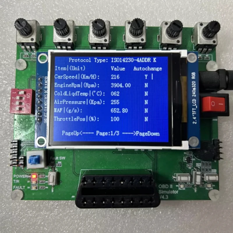 English Version Vehicle OBD Simulator, ELM327 ECU Simulator with SAE J1939 for Testing & Development