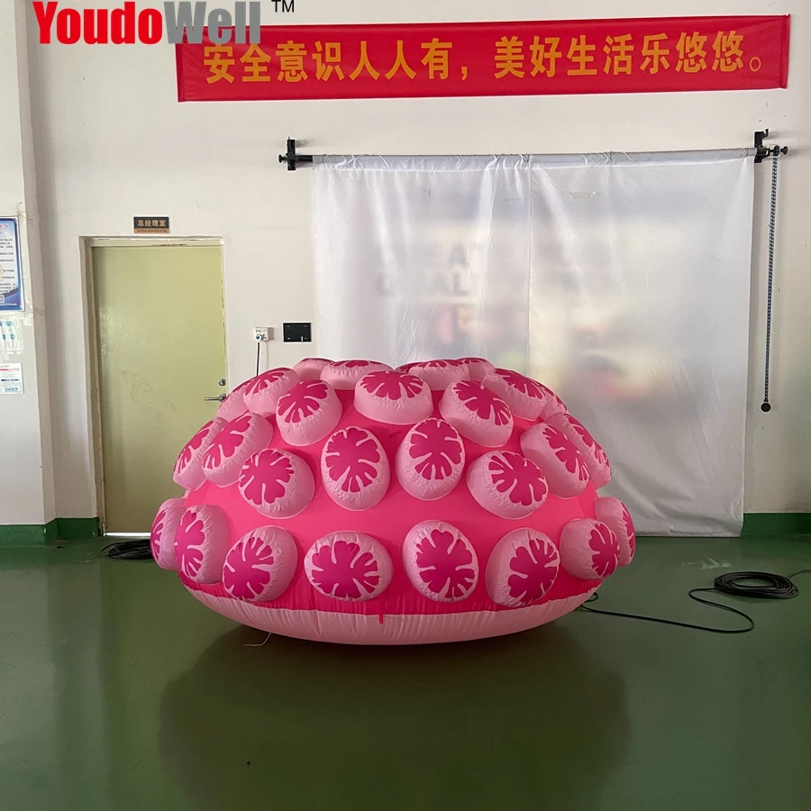 2m Diameter Pink Inflatable Cactus Semicircular Coral Plant for Party Decor 1-Year Warranty