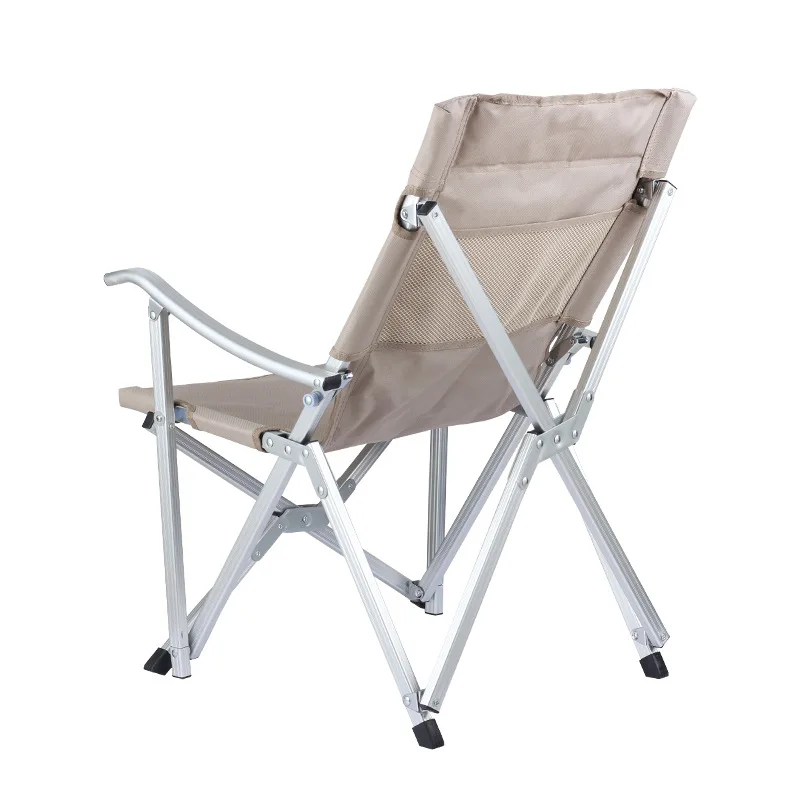 

Custom outdoor folding chair fishing stool camping picnic camping barbecue back armrest aluminum alloy Ogawa chair WW