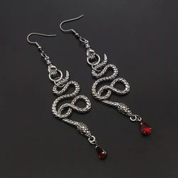 Gothic Snake Hand Earrings, Snake-shaped Pendant Crystal Earrings, Witch Pagan, Bohemian Style, Creative Gift for Ladies