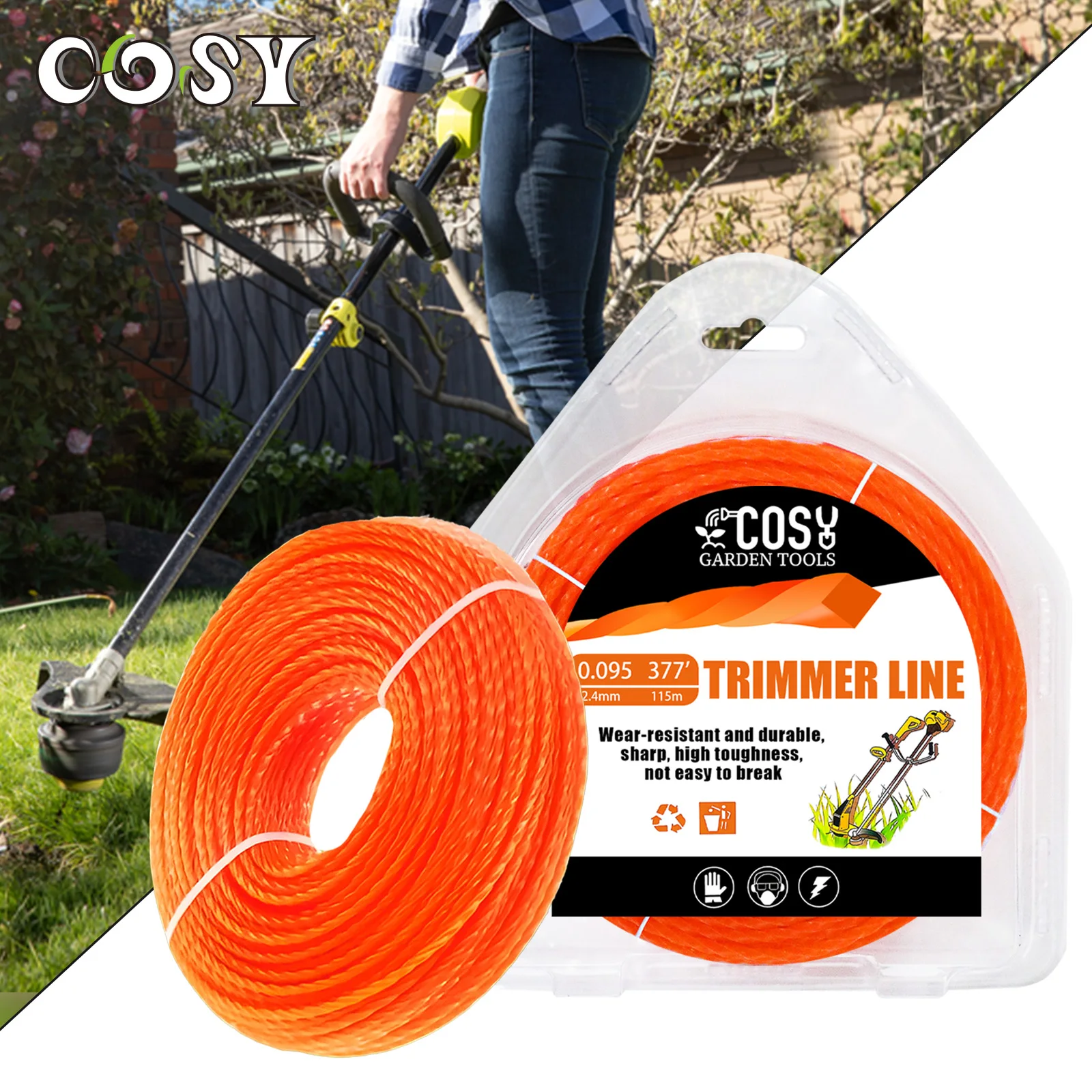 1LB 2.7mm/3.3mm/4.0mm Nylon Grass Trimmer Line Brush Cutter Head Strimmer Rope Mowing Wire Lawn Mower Accessories Trimmer String