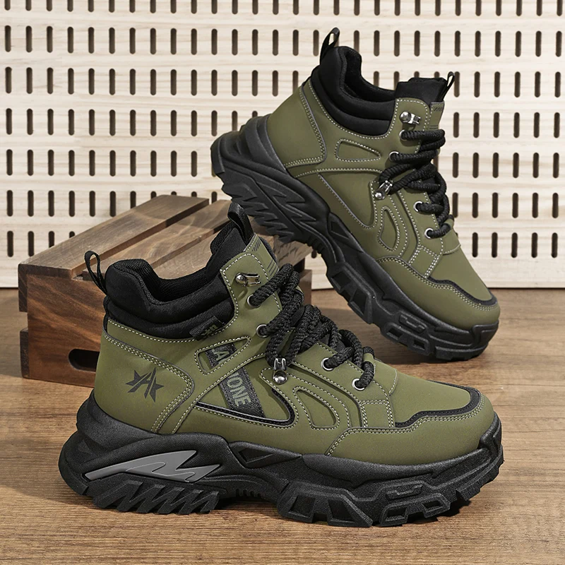 Winter Ankle Boots Casual Shoe for Men 2025 New Man Sneakers Mens Tennis Safety Fur Outdoor Work Wear Fashion Anti Slip Designer