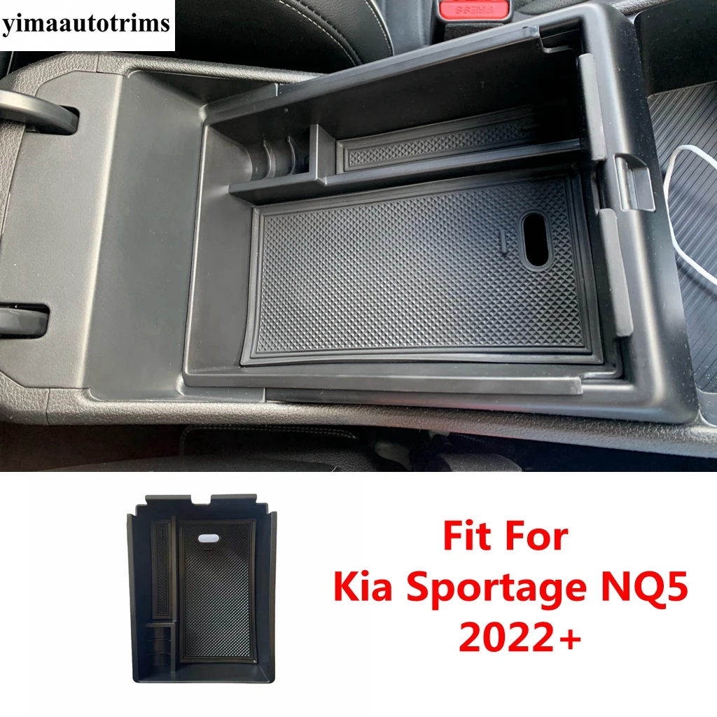 

Central Control Armrest Storage Box Pallet Container Phone Case Cover For Kia Sportage NQ5 2022 - 2024 Auto Interior Accessories