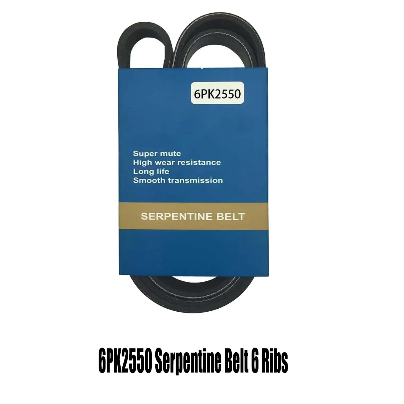 

6PK2550 Serpentine Belt 6 Ribs for Caliber 2007-2024 9000/9000Hatchback 1988-1998 Santa FE 2012-2024 Replace 4891598AB 2550K6