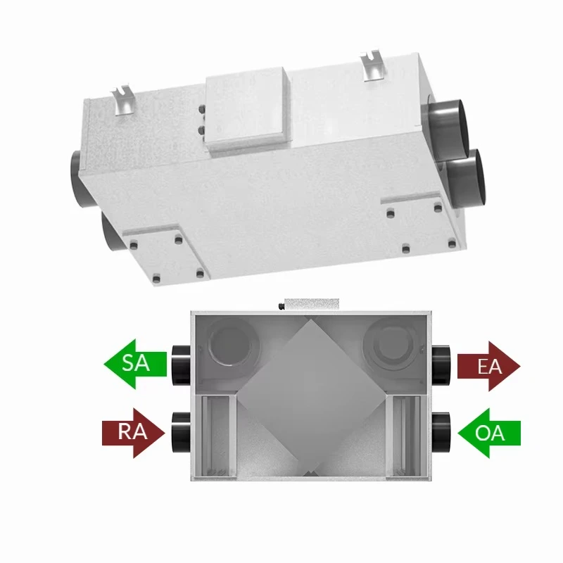 Ceiling type household HRV ventilation system ERV fresh air system heat recovery device