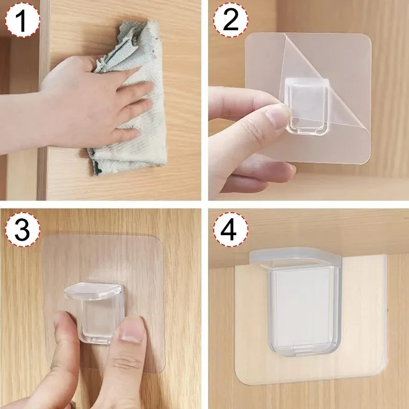 1-20PCS Adhesive Shelf Support Pegs Shelf Support Adhesive Pegs Closet Cabinet Shelf Support Clips Wall Hangers Strong Holders