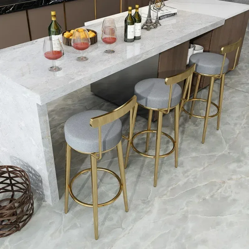 

Modern Reception Bar Chair Shop Executive Upholstered Gold Wedding Counter Barstool Outdoor Sgabelli Per Cucina Garden Furniture