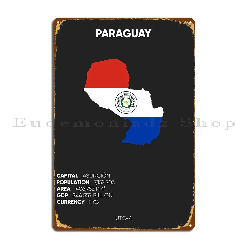 

Парагвайский металлический знак, Забавный классический фотографический постер для гостиной