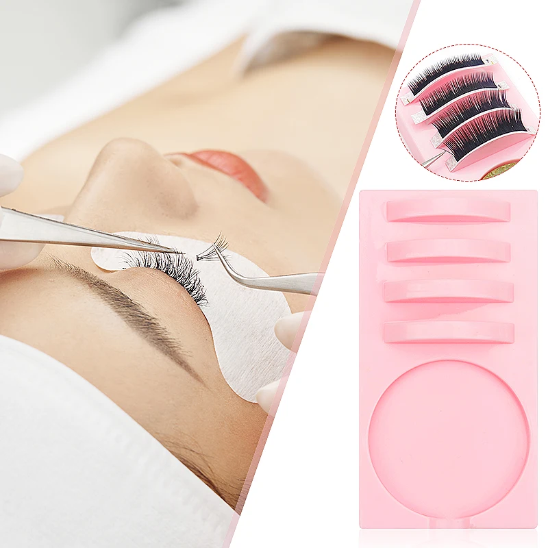 1pcs Acrylic Eyelash Extension Pallet False Lash Tray Strip Adhesive Glue Holder for Eyelash Extensions Accessories Tool