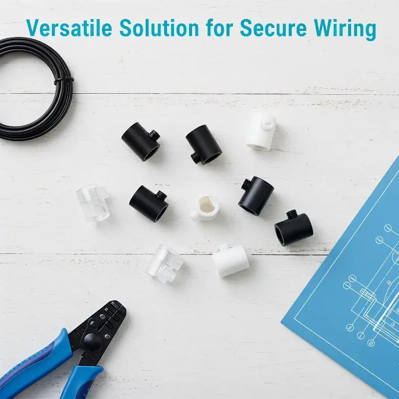 50Pcs M10 Threaded Female Plastic Cable Grip Efficient Strain Reliefs for Wire Clamps DIY Lighting Accessories