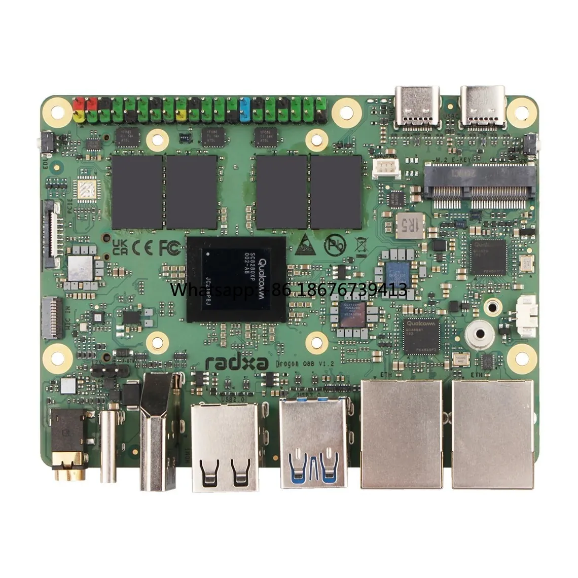 Radxa Dragon Q8B 4/8/16/32GB RAM 29+TOPS Computing Power Eight Core High Performance CPU 4K Display Dual 2.5G Ports