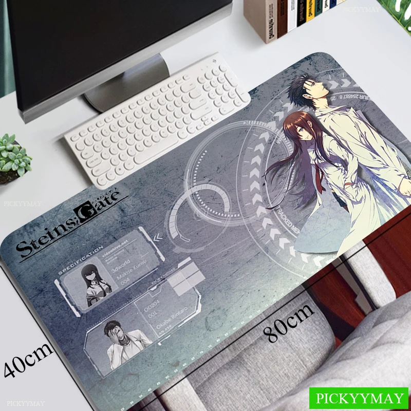 

Steins Gate Mouse Pad Gamer Pad Big Gaming Mousepad XL Mouse Mat Keyboard Mat Desk Mat Table Carpet Mausepad Computer Laptop Pad