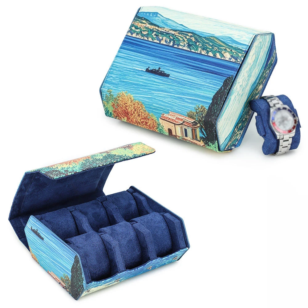 

Кожаный шестиугольный футляр для 6 часов с цифровой печатью, персонализированный, на заказ, для хранения часов, CFG1029 (в наличии)