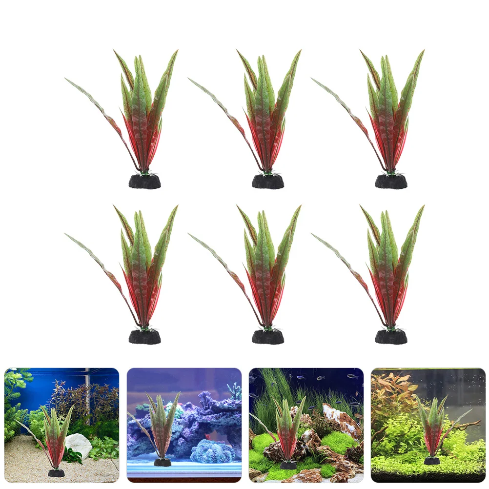 

6Pcs Fake Aquarium Plants Plastic Fish Tank Decorations Realistic Tropical Fish Tank Landscape Props Aquarium Plants Realistic