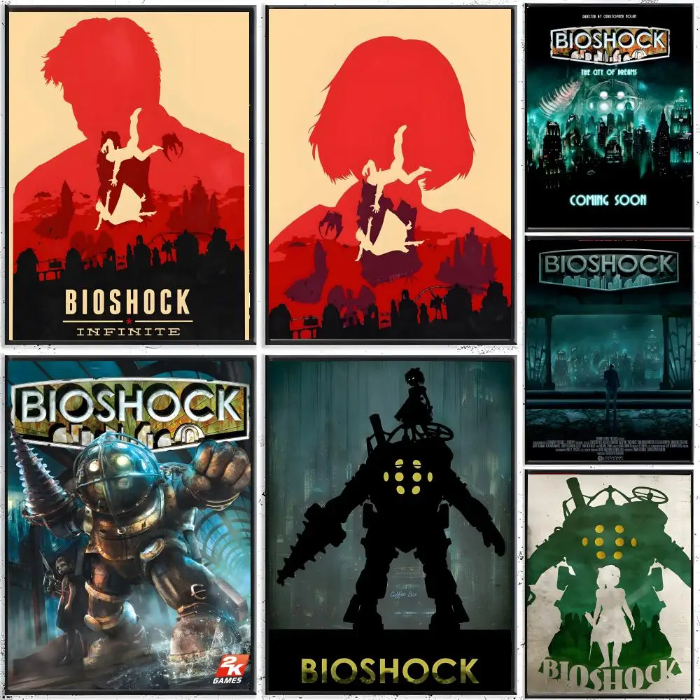 Image of Klassisches Sci-Fi-Spiel B-BioShocks Poster. Klassische Poster und Wandkunstdrucke eignen sich für Wohnzimmer, Schlafzimmer, Bars.