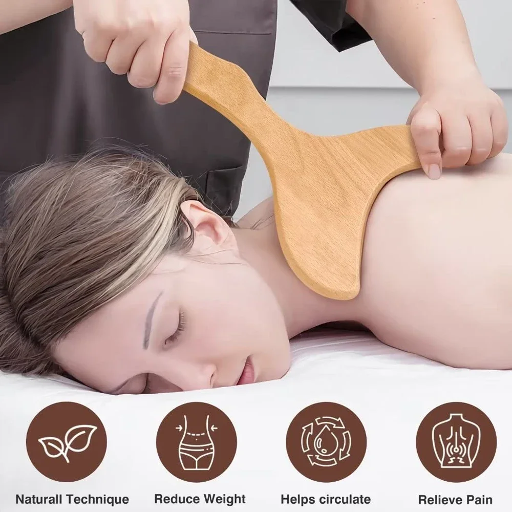 1Pcs Wood Therapy Massage Tools Wooden Lymphatic Drainage Massager for Anticellulite, Body Contouring, Muscle Relax