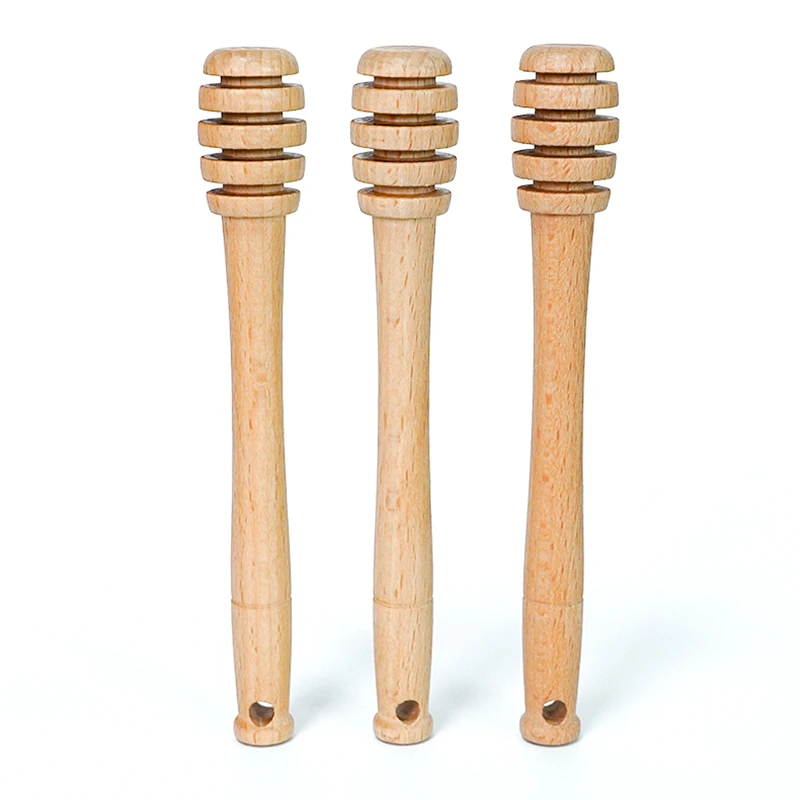 

500 Pieces Natural Beech Wood Honey Stick Eco-Friendly Paint-Free Solid Wood Honey Dipper Waxless for Kitchen And Home
