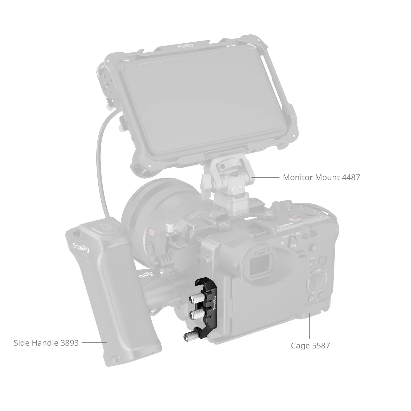 SmallRig Camera Cable Clamp for Cages for Sony FX2 USB-C & MULTIAluminum Dual-Clamp Design Ensure Stable Data Transmission -5592
