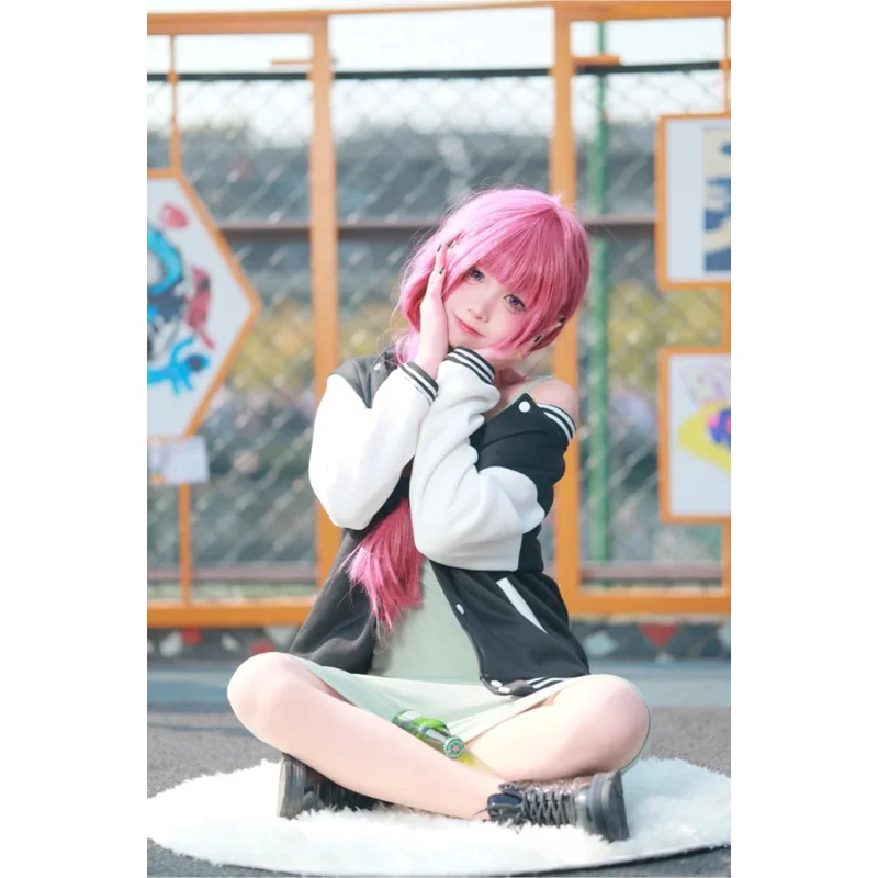 جديد 2025 Hiroi Kikuri زي أنيمي Bocchi The Rock شعر مستعار المرأة فستان لطيف البدلة هالوين تأثيري دور كرنفال Unifor ❤ ❤ د