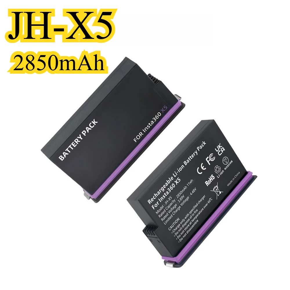 

JH-X5 2850mAh Ultra Battery for Insta360 X5 Action Camerawith USB-C 18W Fast Charge & Temperature Control