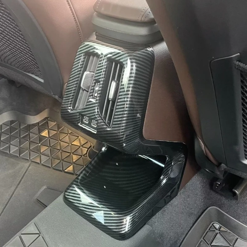 

For BMW X1 iX1 2023-2025 Car Rear Air Conditioning Outlet Vent Cover Trim Carbon Fiber Sticker Accessories ABS Style Cover Trim