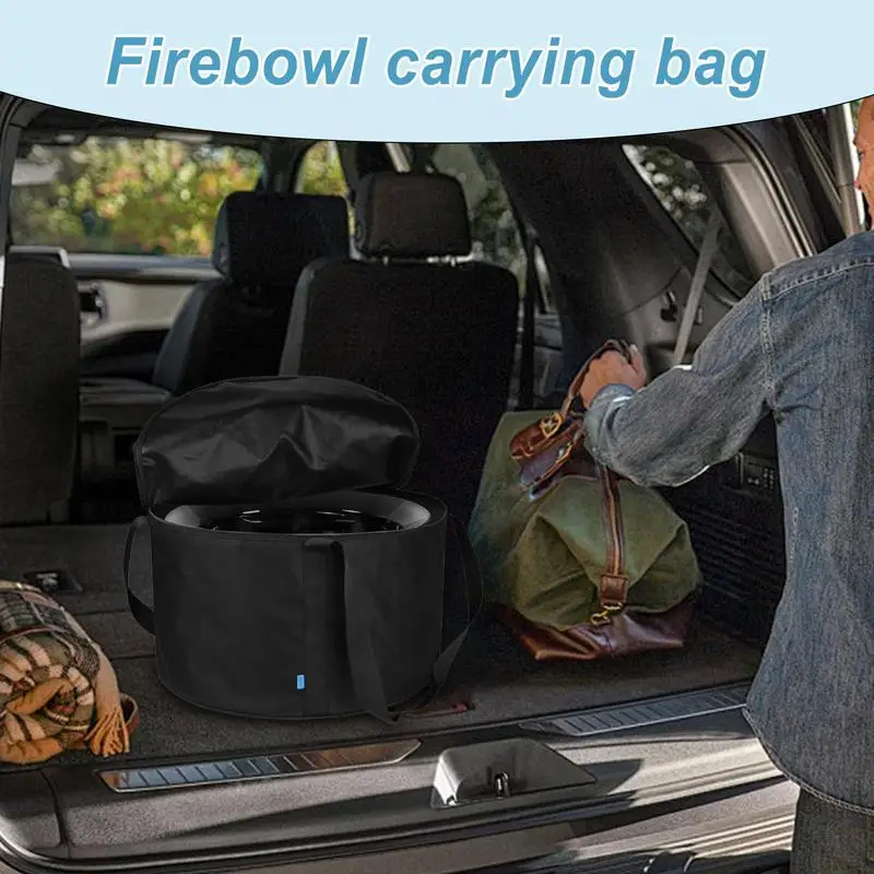 Firebowl Carry Bag Firebowl Storage Case Portable For 19-Inch Diameter Two-Way Separation Zipper Camping Accessories Fire Bowl