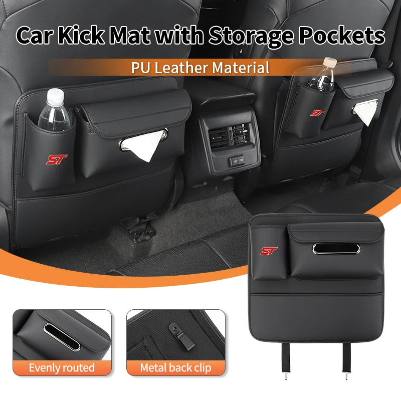 PU Leather Multifunctional Car Storage Bag Half-Cover Anti-Kick Mat Pad For Ford Mustang Edge Mondeo ST Fusion Explorer Focus - view 4